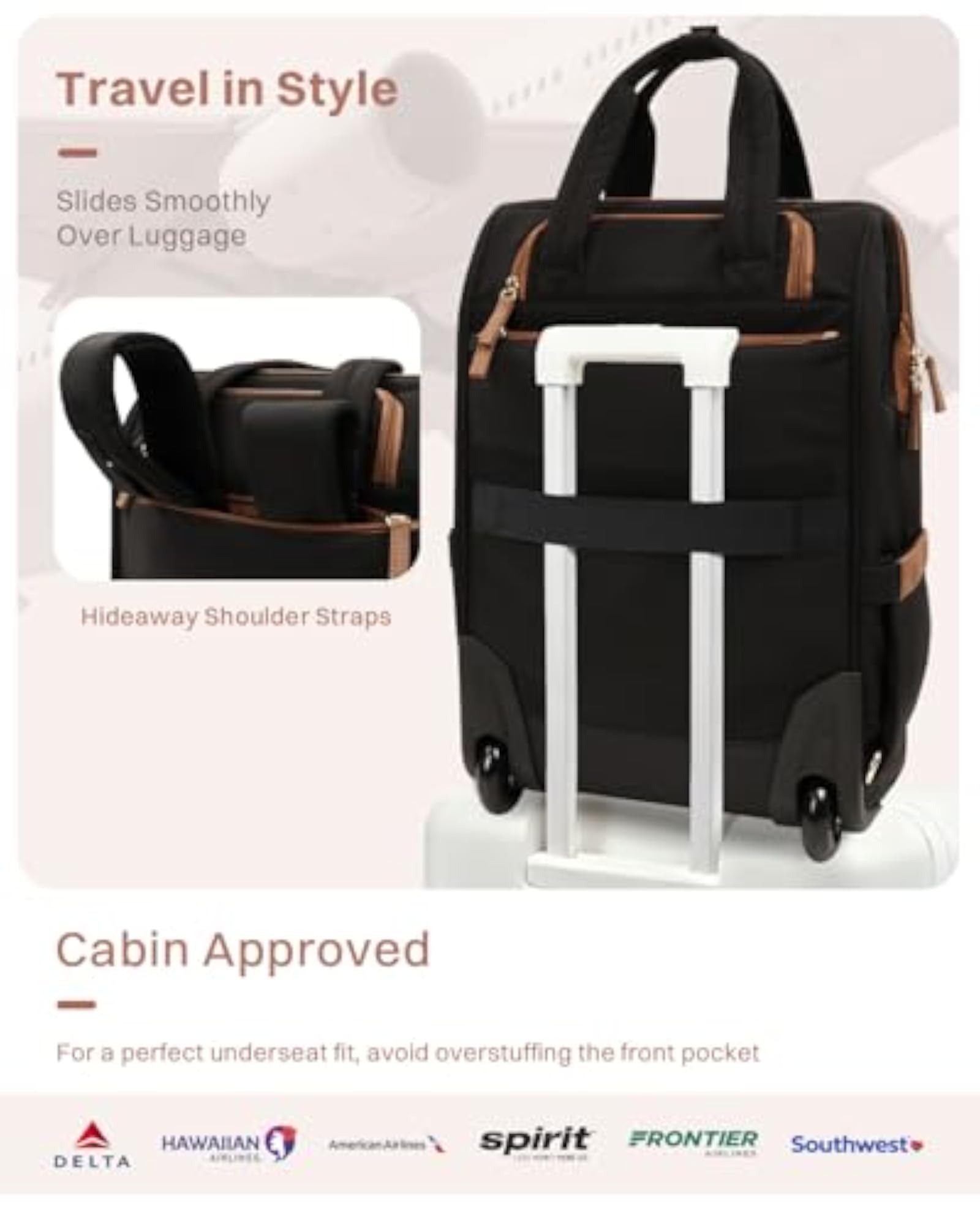 Rolling Puffer Backpack for Travel